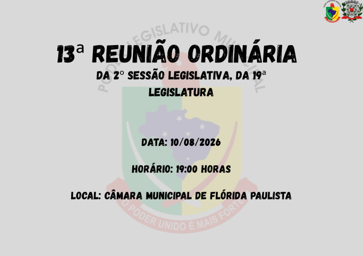 13ª REUNIÃO ORDINÁRIA 